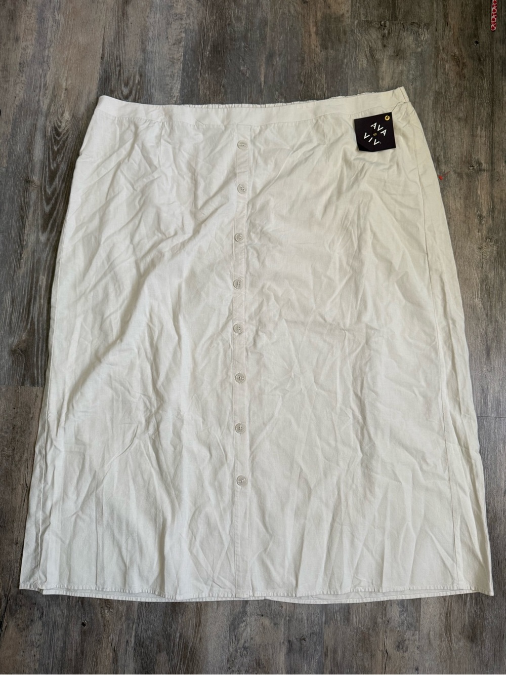 Ava & Viv Cream Button-Front Midi Skirt